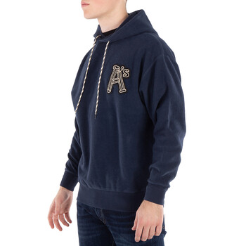 Men's Navy Reverse Column Cotton Hoodie