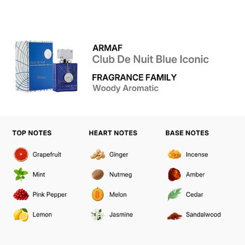 Men's Club De Nuit Blue Iconic EDP Spray 1.0 oz Fragrances 6294015169935