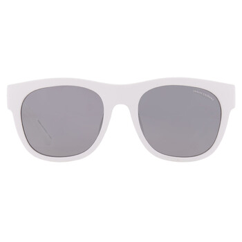 Armani Exchange Grey Mirror Silver Square Men's Sunglasses