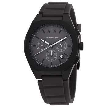 Armani Exchange Hampton Black Dial Black Ion-plated Men