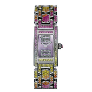Promesse Multi-Colored Sapphire White Gold Ladies Watch 67465BC.YY.1189BC.01