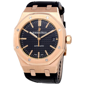 Royal Oak Automatic Black Dial 18kt Rose Gold Men's Watch 15450OR.OO.D002CR.01