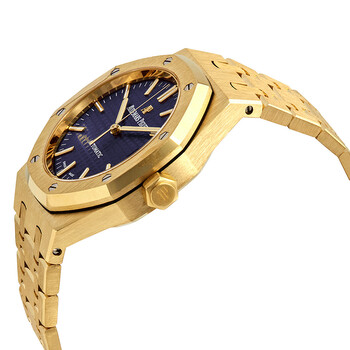 Royal Oak Blue Dial 18 Carat Yellow Gold Automatic Midsize Watch 15450BA.OO.1256BA.02