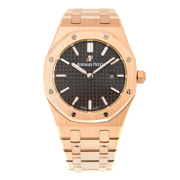 Royal Oak Brown Dial Ladies 18kt Pink Gold Watch 67650OR.OO.1261OR.01
