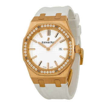 Royal Oak Diamond Silver Dial 18 kt Rose Gold Ladies Watch 67651OR.ZZ.D010CA.01