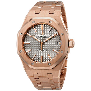 Royal Oak Nickel Grey Dial 18 Carat Rose Gold Automatic Ladies Watch 15450OR.OO.1256OR.01