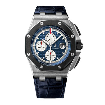 Royal Oak Offshore Chronograph Blue Dial Leather Men's Watch 26401PO.00.A018CR.01