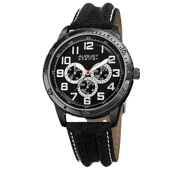 Black Dial Black Leather Men's Watch AS8116BK Black Dial Black Leather Men's Watch AS8116BK