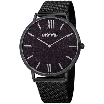 Black Sandstone Dial Black Leather Men's Watch AS8218BK Black Sandstone Dial Black Leather Men's Watch AS8218BK