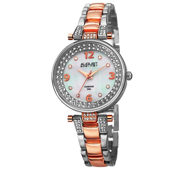 August Steiner Diamond Pink Mother of Pearl Dial Ladies Watch