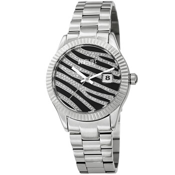 Quartz Black & Silver Zebra Pattern Dial Ladies Watch AS8276SS