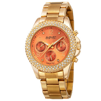 Quartz Diamond Orange Dial Ladies Watch AS8136YGOR