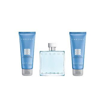Azzaro Men's Chrome 3pcs EDT Gift Set Fragrances 3614274306439