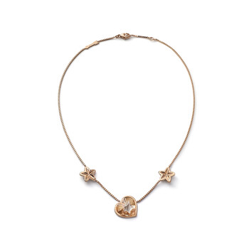 Baccarat 18K Gold Plated On Sterling Silver, Black Crystal Heart
