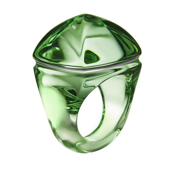 Baccarat 'Medicis' Green Crystal Ring Size 5 2102980 - Jewelry