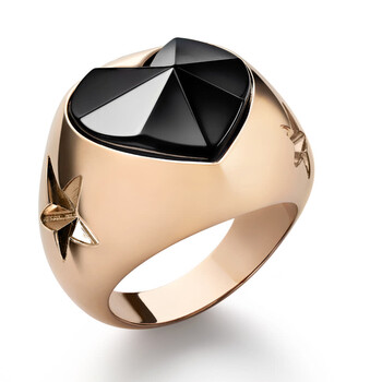 Baccarat ガレ　リング　8号 Baccarat 'Etoile De Mon Coeur' Black Crystal Ring Size 5.75