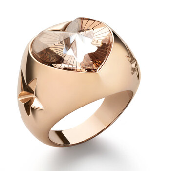 Baccarat 'Etoile De Mon Coeur' Black Crystal Ring Size 5.75