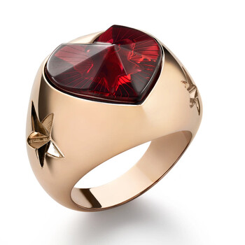 Baccarat 'Etoile De Mon Coeur' Black Crystal Ring Size 5.75