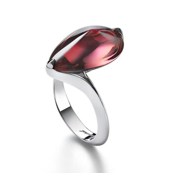 Baccarat 'Fleur De Psydélic' Red Crystal Ring Size 5.5 2610664