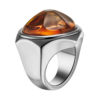 Baccarat 'B Mania Femme' Amber Crystal Ring Size 5 2803878