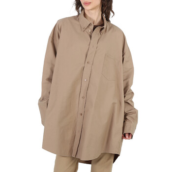 Balenciaga Back Slit Shirt In Sahara Beige, Brand Size 2 (Medium