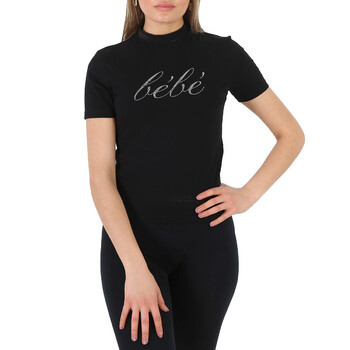 Balenciaga Black Bebe Logo Stretch Cotton T-Shirt, Size X-Small