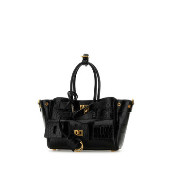 Black Leather Carry All Bel Air Shopping Bag