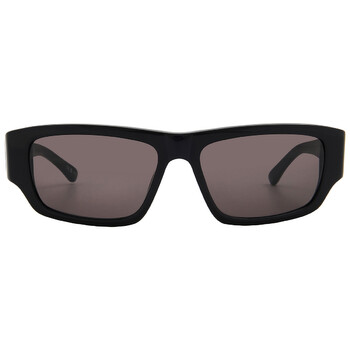 サングラス BALENCIAGA Balenciaga - BB0365S-001 - BLACK-BLACK-GREY BALENCIAGA BB0365S 001 Sunglasses Black Frame Grey Lenses
