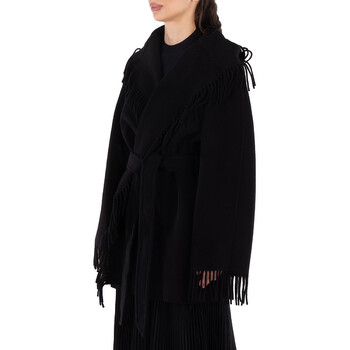 Ladies Black Fringed-Edge Hooded Cardi-Coat, Brand Size 1 (Small) 772968 TPU04 1000