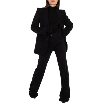 BALENCIAGA|BLAZERS (773357 TNT39 1000) Balenciaga Double-Breasted Cinched Wool Blazer, Brand Size