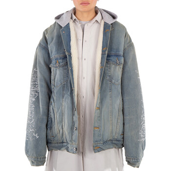 Balenciaga Hourglass Cotton Denim Jacket In Dark Indigo Balenciaga Hourglass Cotton Denim Jacket In Dark Indigo