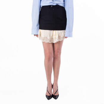 Lingerie Mini Tailored Wool Skirt