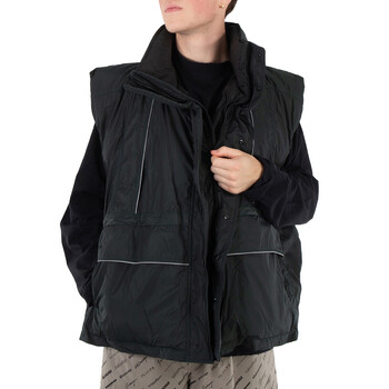 Balenciaga Men's Cypress Green Logo-Print Wrap Puffer Vest, Brand