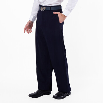 Men's Dark Navy Large-Fit Tailored Trousers