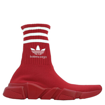 Balenciaga X Adidas Red Logo Stretch-Knit Speed Trainers, Brand 