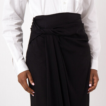 Asymmetric Ruffled Skirt In Black