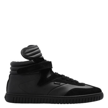Bally Black Parrel-Mid Leather High-Top Sneakers, Brand Size  display picture 1