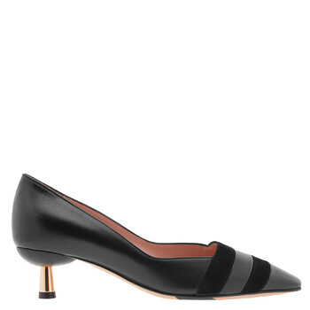 Bally Ladies Emily Black Leather Block-heel Pumps, Brand Size 35