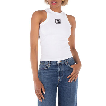 JW Anderson Anchor Embroidery Ribbed Tank Top, Size Small