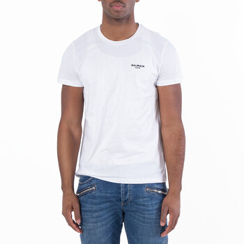 Balmain Logo Embossed Cotton T Shirt, Size Large UH11601I312-GAC