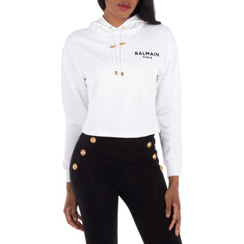 Balmain Logo Print Cotton Jersey Hoodie, Size Medium