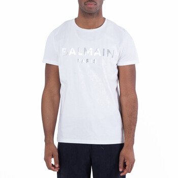 Balmain Logo Embossed Cotton T Shirt, Size Large UH11601I312-GAC