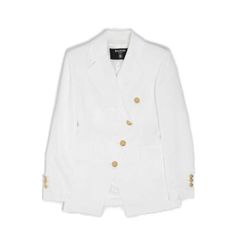 Balmain Double-Breasted Denim Blazer, Brand Size 38 (US Size