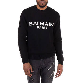 【送料&関税込】Balmain Jersey With Logo Balmain Logo Print Cotton Jersey Hoodie, Size Medium