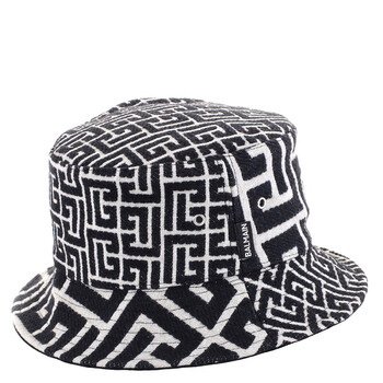 Balmain Mix Monogram Jacquard Bucket Hat YF1XB002MB35-GFE 
