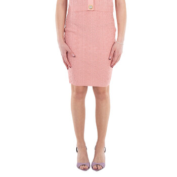 Monogram Intarsia Knit Mini Skirt DF1LC056KG96-SAUMON/ ARGENT