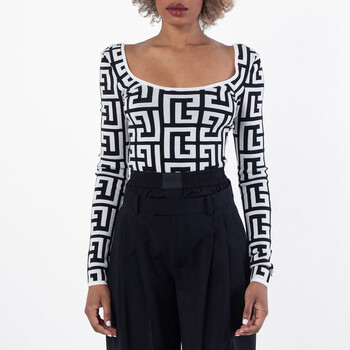 Monogram Scoop Back Knitted Bodysuit, Brand Size 36 ( US Size 4 )