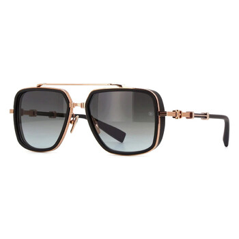 Lunettes De Soleil Balmain Officier - Or Rose & Bleu Dégradé, Monture Acétate/titane
