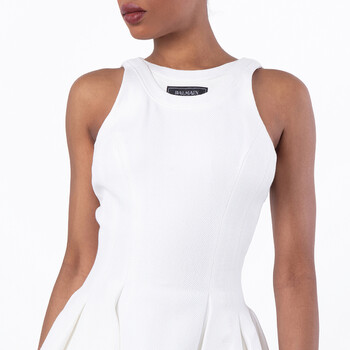 Sleeveless Flared Pleated Mini Dress, Brand Size 34 ( US Size 2 )