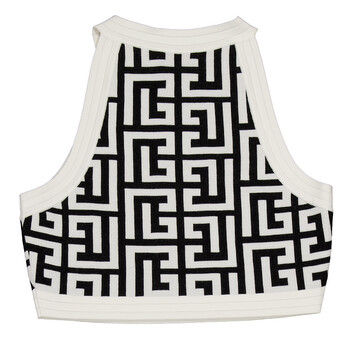 Sleeveless Monogram Knit Crop Top